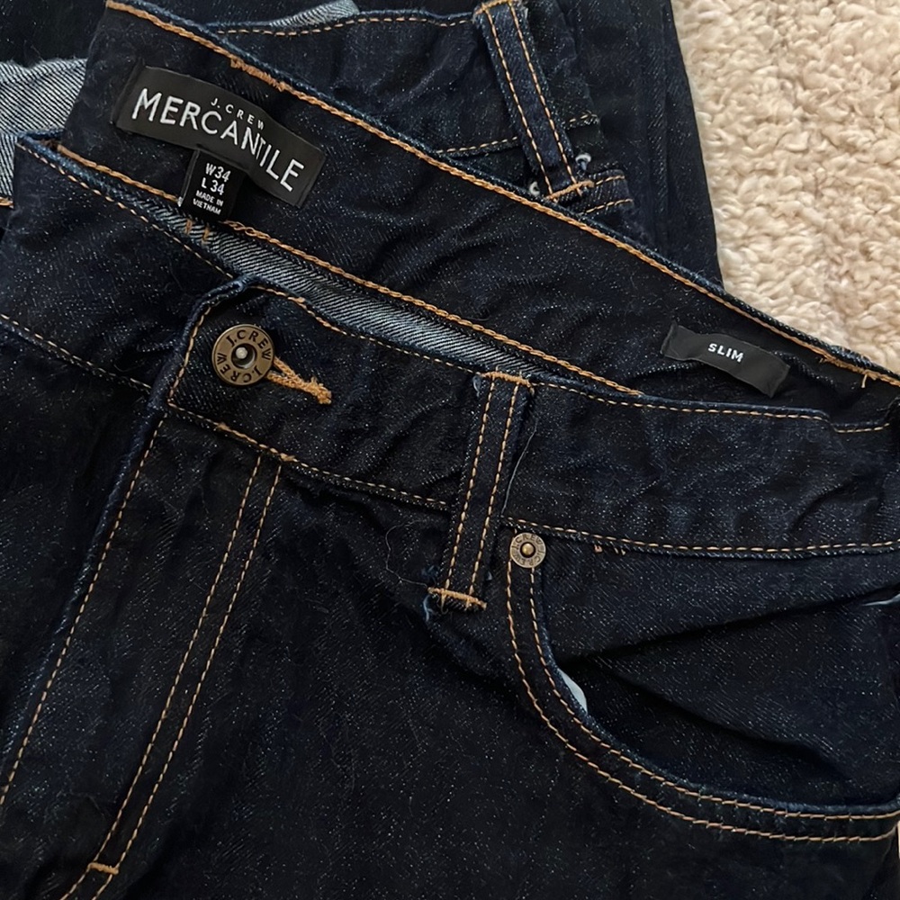 JCrew MENS size 34x34 style SLIM pre owned
